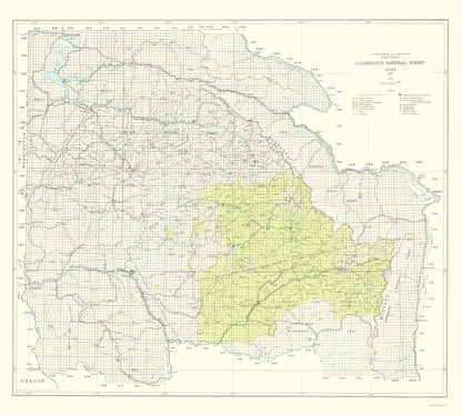 Topographical Map - Clearwater National Forest Idaho - USDA 1961 - 23 x 25.60 - Vintage Wall Art