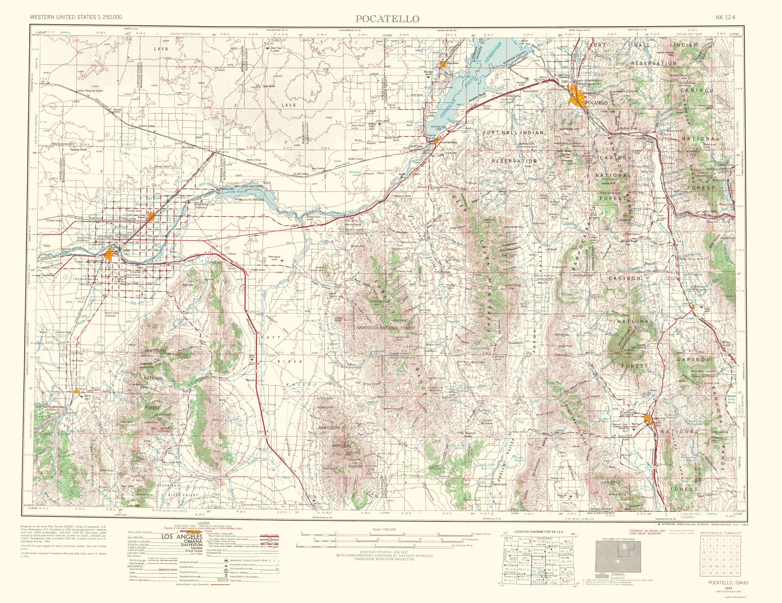 Antique Pocatello, Idaho 1937 US Geological Survey Topographic Map – Alameda, Fort Hall buy Indian Reservation, Caribou National Forest, Bannock