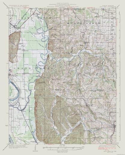 Topographical Map - Illinois Missouri Alto Pass Quad - USGS 1922 - 23 x 28.35 - Vintage Wall Art