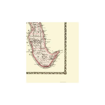 Historic County Map - Calhoun County Illinois - Warner 1876 - 23 x 26.59 - Vintage Wall Art