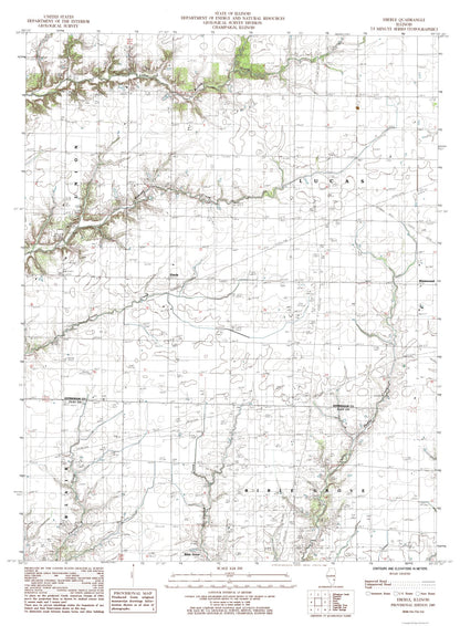 Topographical Map - Eberle Illinois Quad - USGS 1985 - 23 x 31.29 - Vintage Wall Art