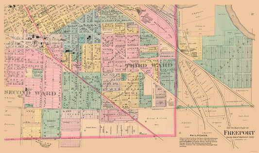 Historic City Map - Freeport Southern Illinois - North West Publishing Co 1894 - 38.76 x 23 - Vintage Wall Art