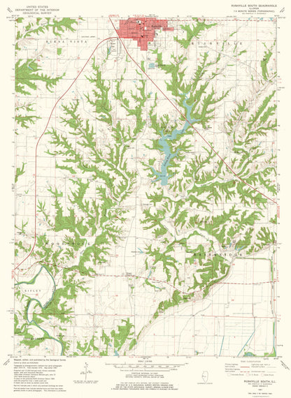 Topographical Map - South Rushville Illinois Quad - USGS 1981 - 23 x 31.52 - Vintage Wall Art