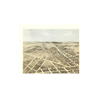 Historic Panoramic View - Attica Indiana - Ruger 1869 - Vintage Wall Art