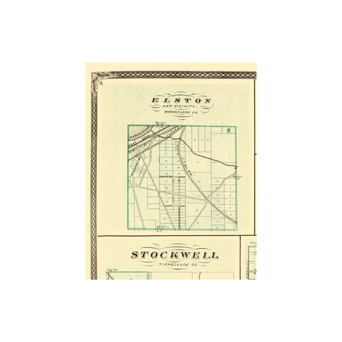 Fowler Indiana Map Historic City Map - Fowler Indiana - Baskin 1876 - 23 x 29.18 - Vintag ...