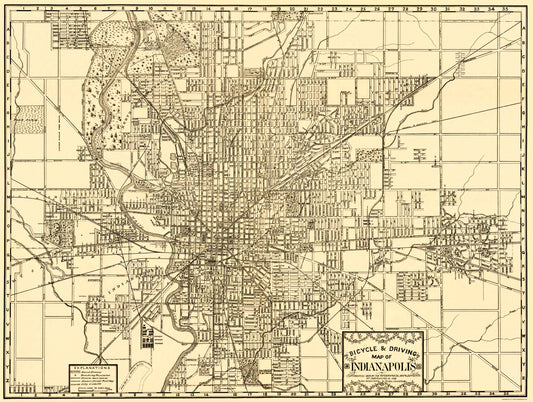 Historic City Map - Indianapolis Indiana - Dessecker 1899 - 23 x 30.49 - Vintage Wall Art