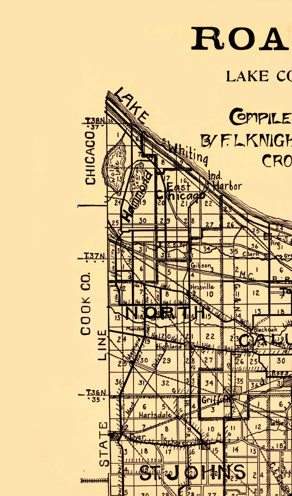 Antique Gary, Indiana 1900 US Geological Survey Topographic Map – Lake County, Michigan, Calumet, East Chicago, Ross, deals Hobart, Liverpool, IN