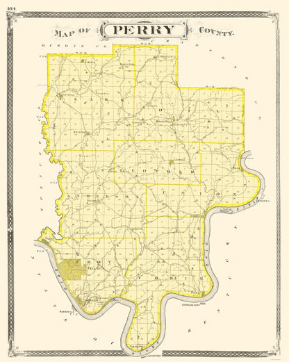 Historic County Map - Perry County Indiana - Baskin 1876 - 23 x 28.82 - Vintage Wall Art