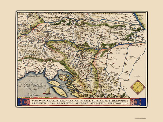 Historic Map - Adriatic Eastern Region - Ortelius 1570 - 23 x 30.56 - Vintage Wall Art