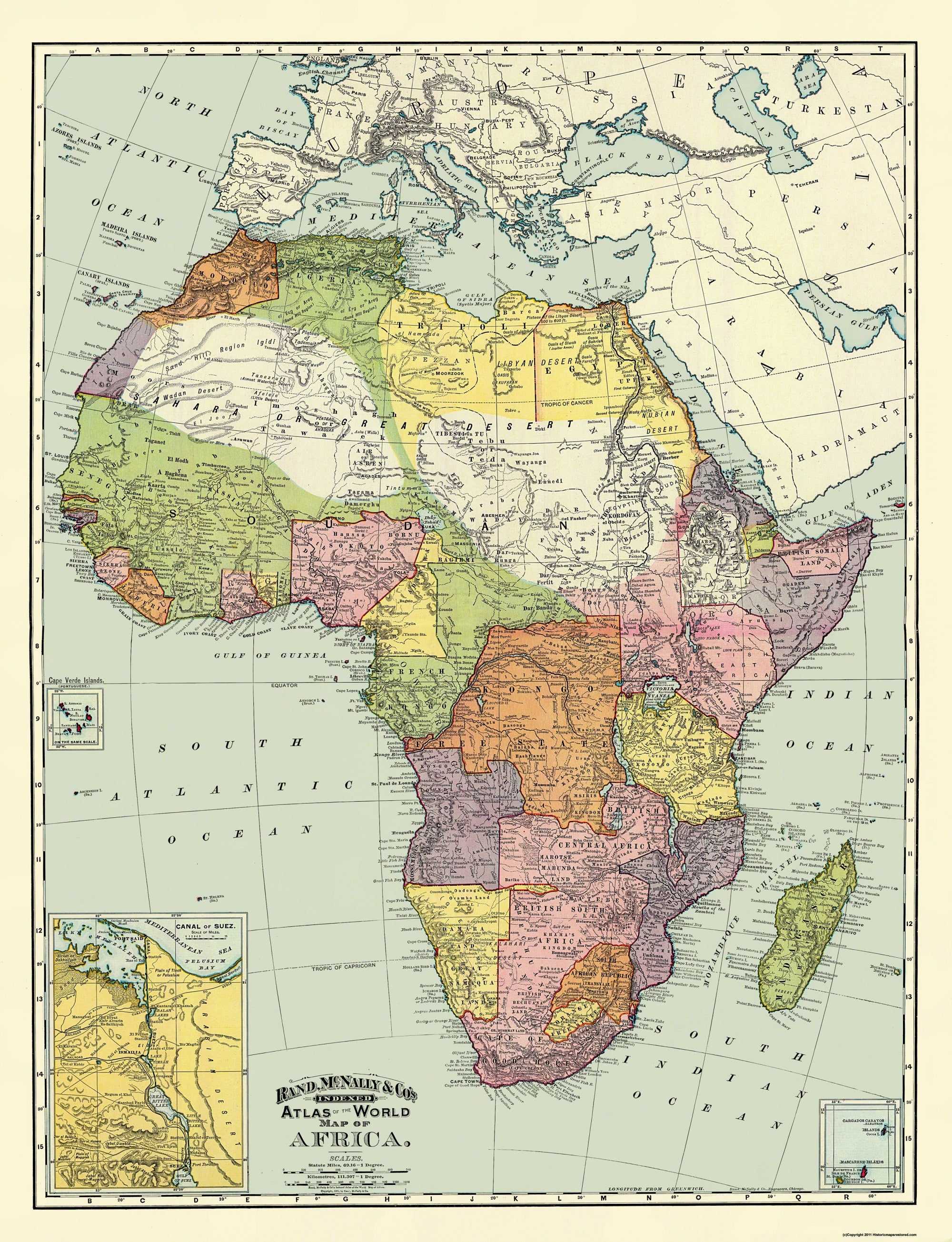 Historic Map - Africa - Rand McNally 1897 - 23 x 30 - Vintage Wall Art ...