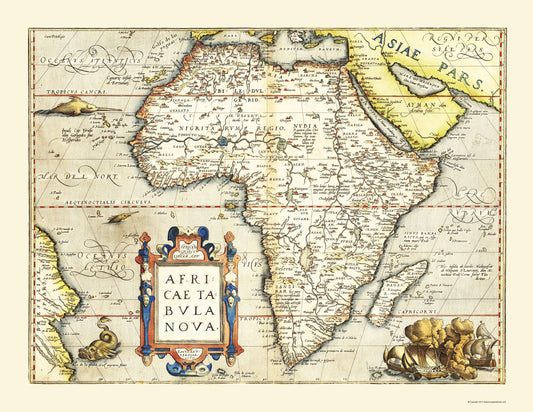 Historic Map - Africa - Ortelius 1570 - 23 x 29.76 - Vintage Wall Art