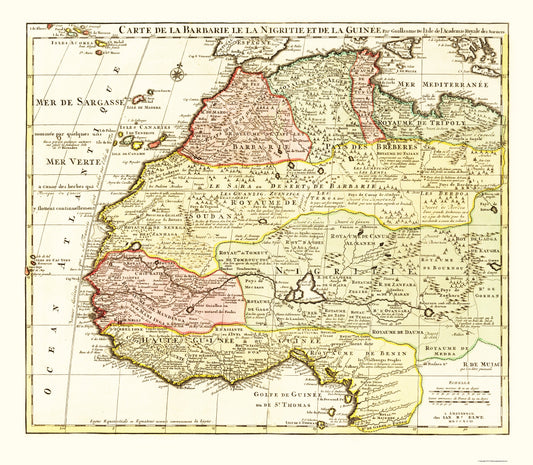 Historic Map - Africa Northwestern - Everett 1742 - 23 x 26.34 - Vintage Wall Art