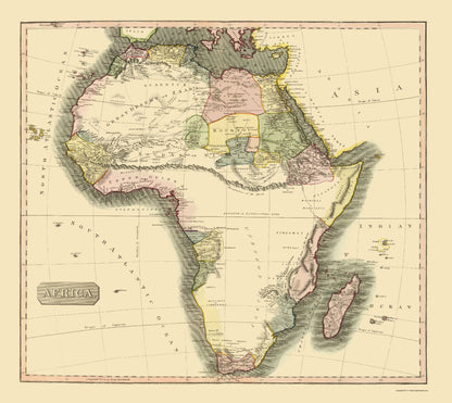 Historic Map - Africa - Thomson 1817 - 23 x 25.76 - Vintage Wall Art