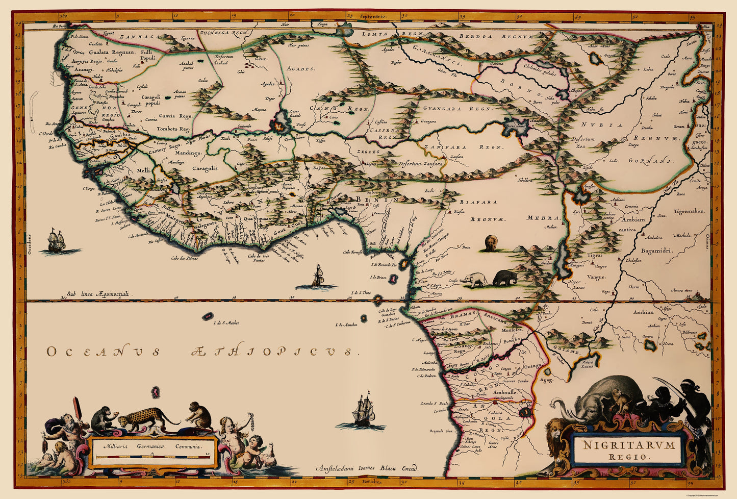 Historic Map - Africa Western - Dapper 1670 - 23 x 33.99 - Vintage Wall Art