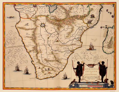 Historic Map - Africa Southern - Jansson 1635 - 23 x 29.68 - Vintage Wall Art