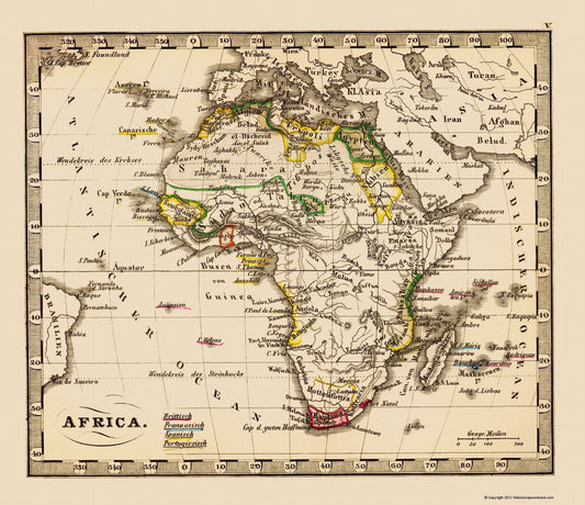 Historic Map - Africa - Stieler 1852 - 23 x 26.67 - Vintage Wall Art