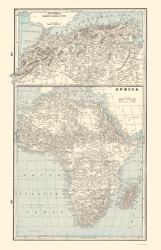 Historic Map - Africa Northwest - Rathbun 1893 - 23 x 35.72 - Vintage Wall Art