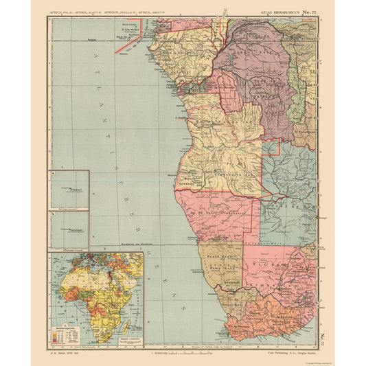 Historic Map - Africa Southwestern - Streit 1913 - Vintage Wall Art