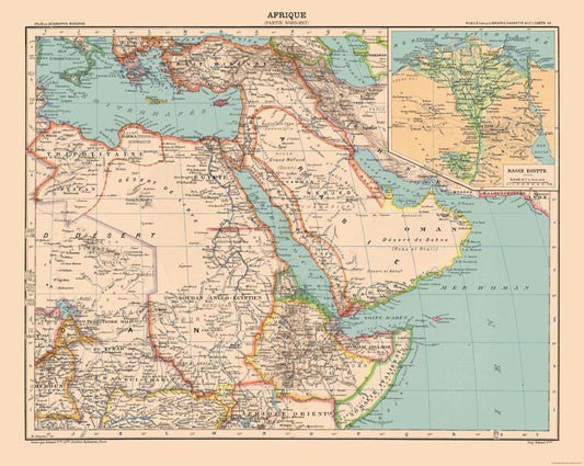 Historic Map - Africa North East - Schrader 1908 - Vintage Wall Art