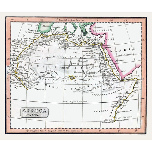 Historic Map - Africa Northern Ancient - Fenner 1830 - 27.38 x 23 - Vintage Wall Art