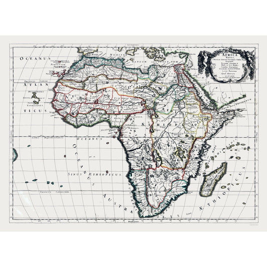 Historic Map - Africa - Sanson 1641 - 31.30 x 23 - Vintage Wall Art