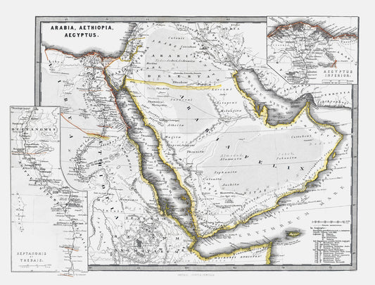 Historic Map - Arabia Ethiopia Egypt - Spruner 1865 - 30.24 x 23 - Vintage Wall Art