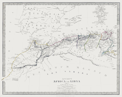 Historic Map - Africa Northern Ancient - Hall 1830 - 28.98 x 23 - Vintage Wall Art