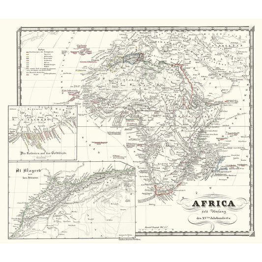 Historic Map - Africa 15th Century - Spruner 1855 - 26.83 x 23 - Vintage Wall Art