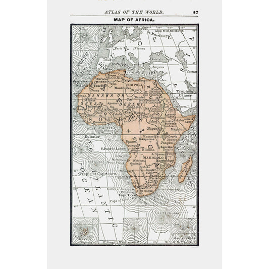 Historic Map - Africa - Alden 1886 - Vintage Wall Art