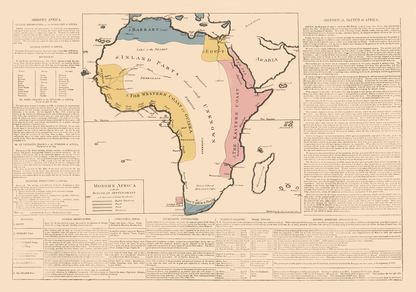 Historic Map - Africa - Le Sage 1801 - 32.72 x 23 - Vintage Wall Art