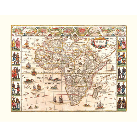 Historic Map - Africa - Blaeu 1630 - Vintage Wall Art