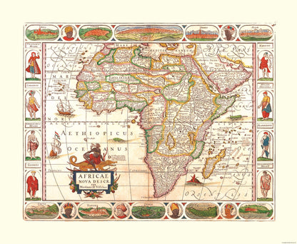 Historic Map - Africa - Visscher - 27.99 x 23 - Vintage Wall Art