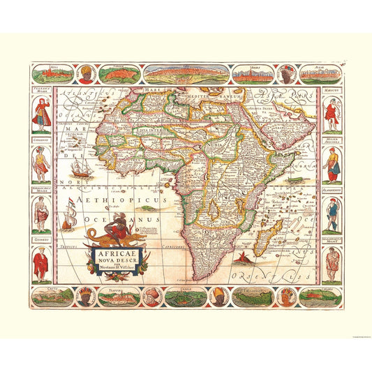 Historic Map - Africa - Visscher - Vintage Wall Art