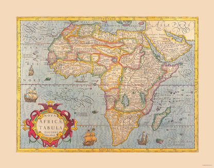 Historic Map - Africa - Hondio - 29.20 x 23 - Vintage Wall Art