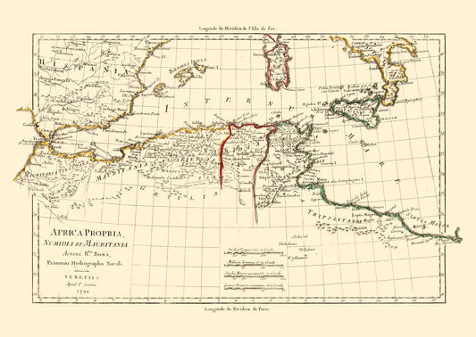 Historic Map - North Africa - Santini 1794 - 32.47 x 23 - Vintage Wall Art