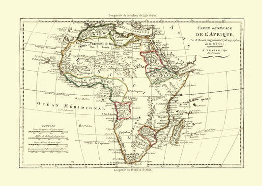 Historic Map - Africa - Santini 1794 - 32.34 x 23 - Vintage Wall Art