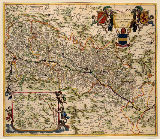 Historic Map - Alsace Region France - De Wit 1688 - 23 x 26.47 - Vintage Wall Art