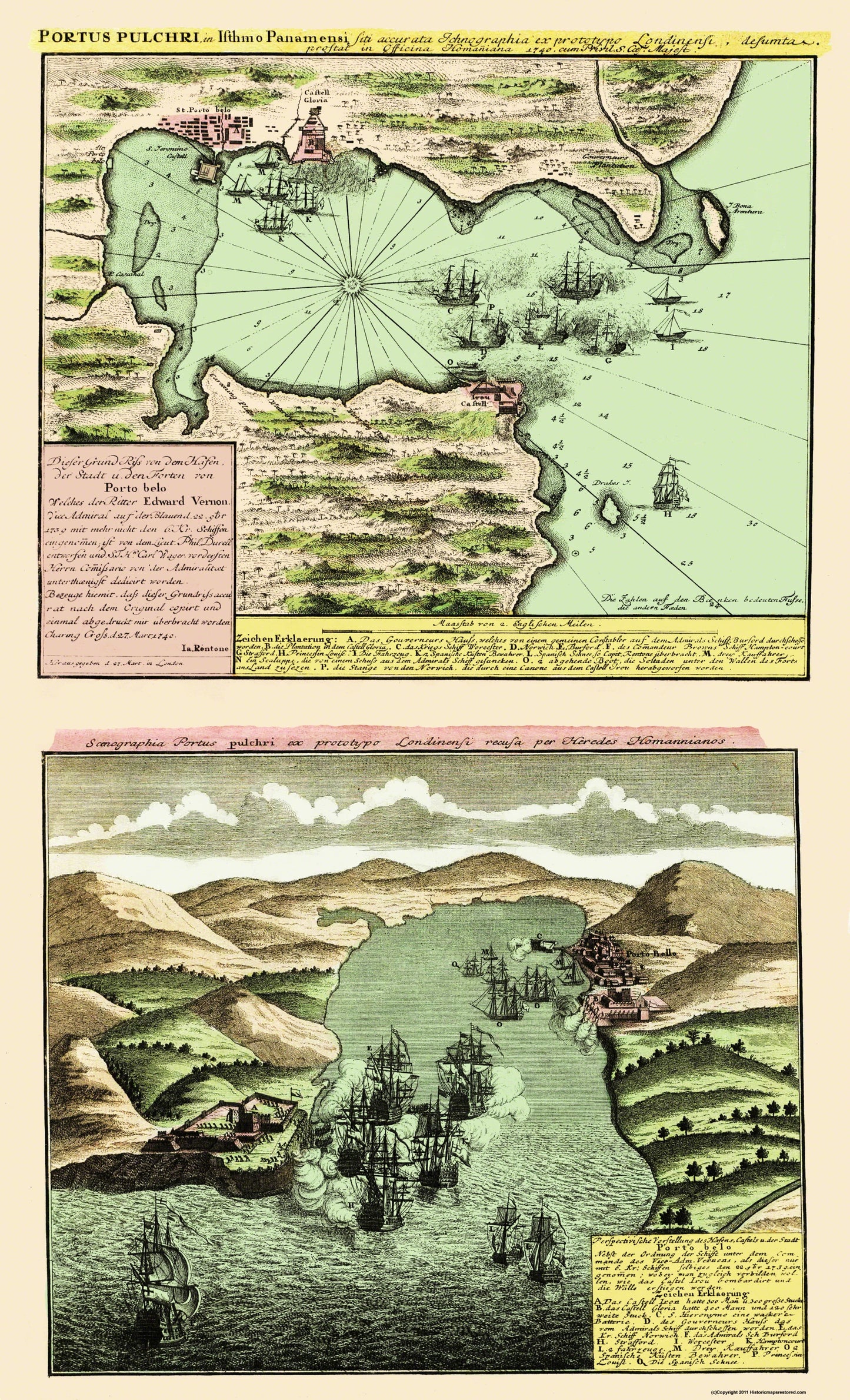 Historic Map - Panama - 1740 - 23 x 37.88 - Vintage Wall Art