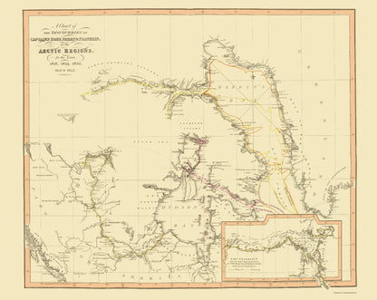 Historic Map - Canada Arctic Region Discoveries - Thomson 1822 - 23 x 28.88 - Vintage Wall Art