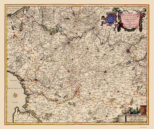 Historic Map - Artois France Belgium - Visscher 1681 - 23 x 27.40 - Vintage Wall Art