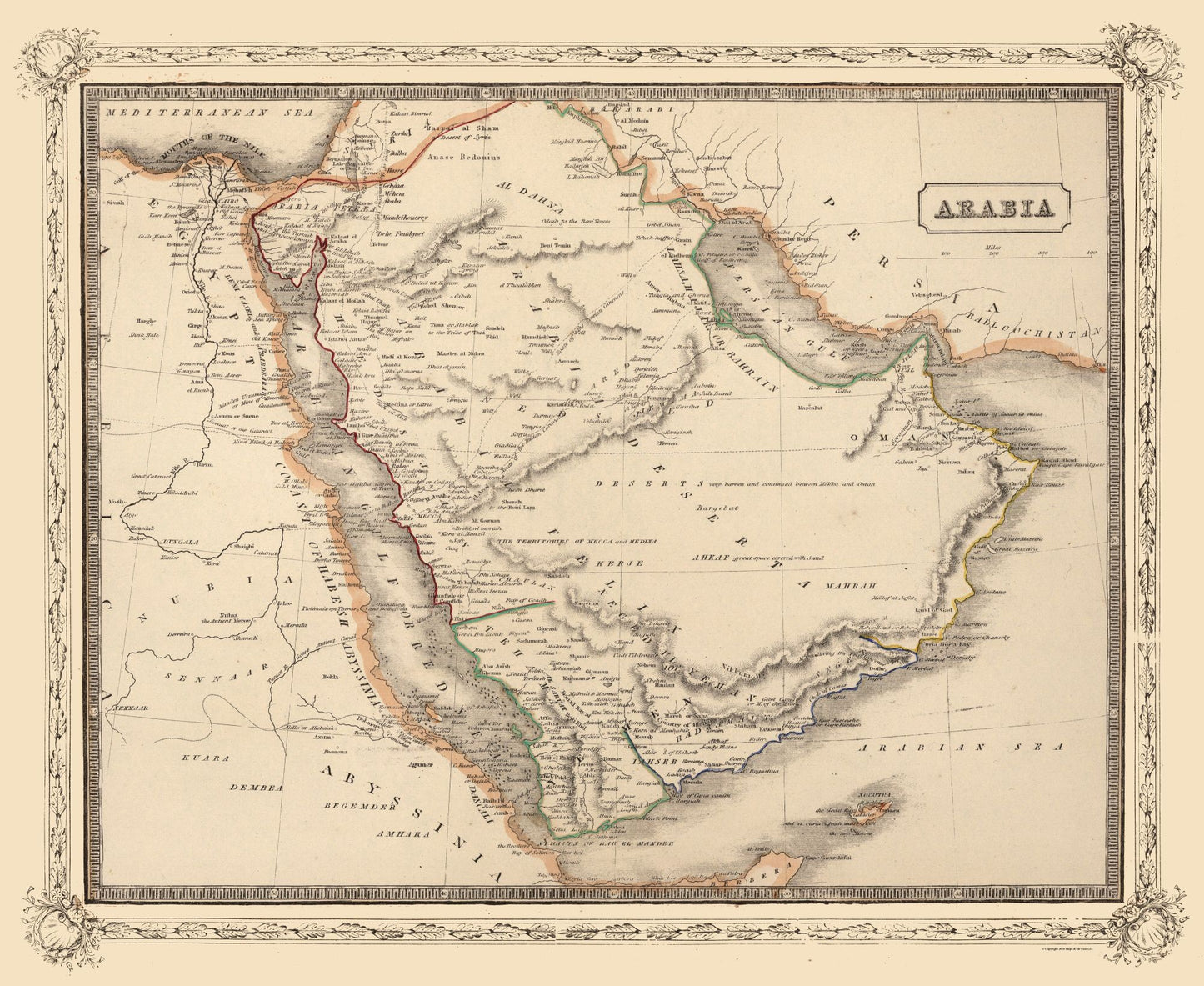 Historic Map - Arabia - 28.10 x 23 - Vintage Wall Art