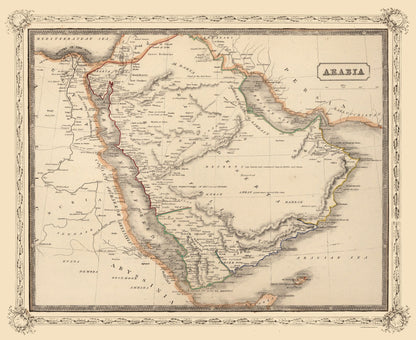 Historic Map - Arabia - 28.10 x 23 - Vintage Wall Art