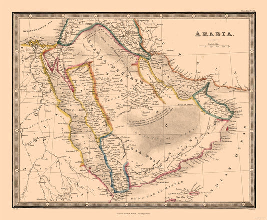 Historic Map - Arabia - Wylde - 27.98 x 23 - Vintage Wall Art