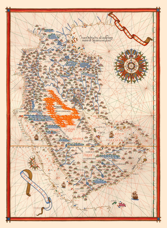 Historic Map - Arabia - Martines 1587 - 23 x 31.35 - Vintage Wall Art