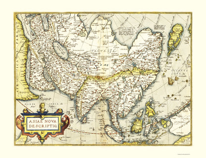 Historic Map - Asia - Ortelius 1570 - 23 x 30.00 - Vintage Wall Art