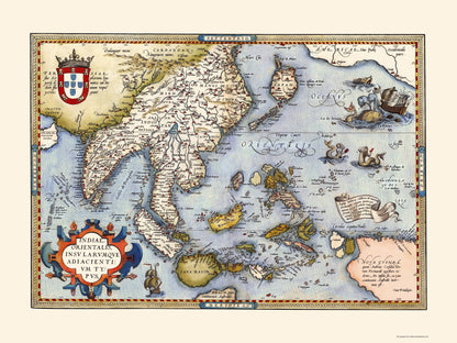 Historic Map - Asia Southeast - Ortelius 1570 - 23 x 30.63 - Vintage Wall Art