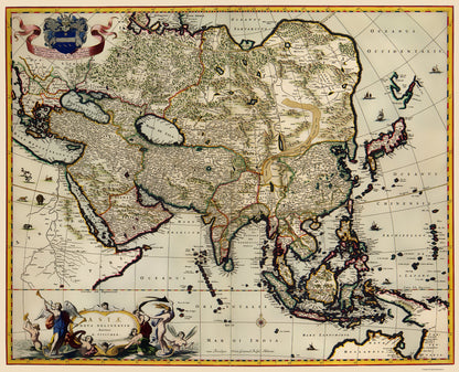 Historic Map - Asia - Visscher 1681 - 23 x 28.41 - Vintage Wall Art