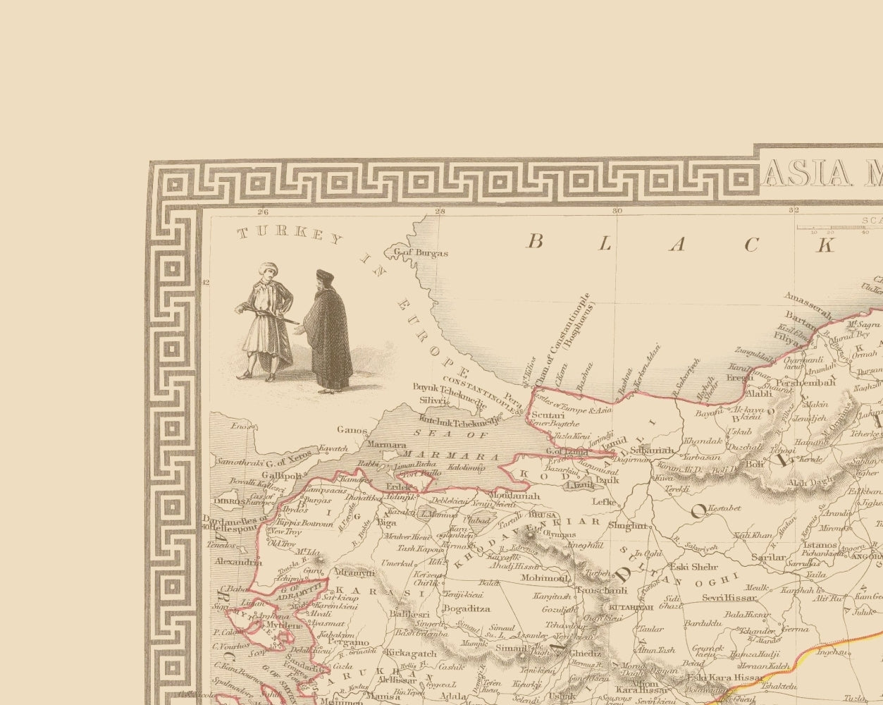 Historic Map - Asia Minor - Tallis 1851 - 23 x 28.83 - Vintage Wall Art