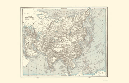 Historic Map - Asia - Rathbun 1893 - 23 x 35.76 - Vintage Wall Art