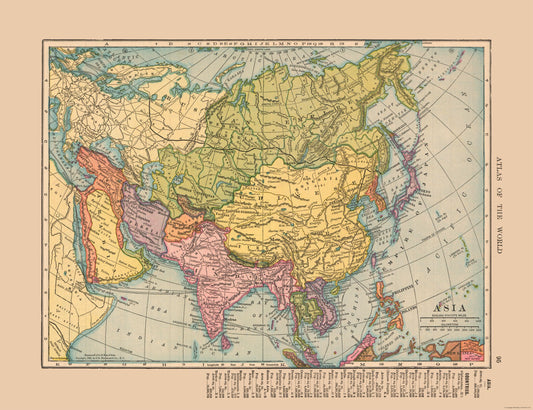 Historic Map - Asia - Hammond 1910 - 29.86 x 23 - Vintage Wall Art